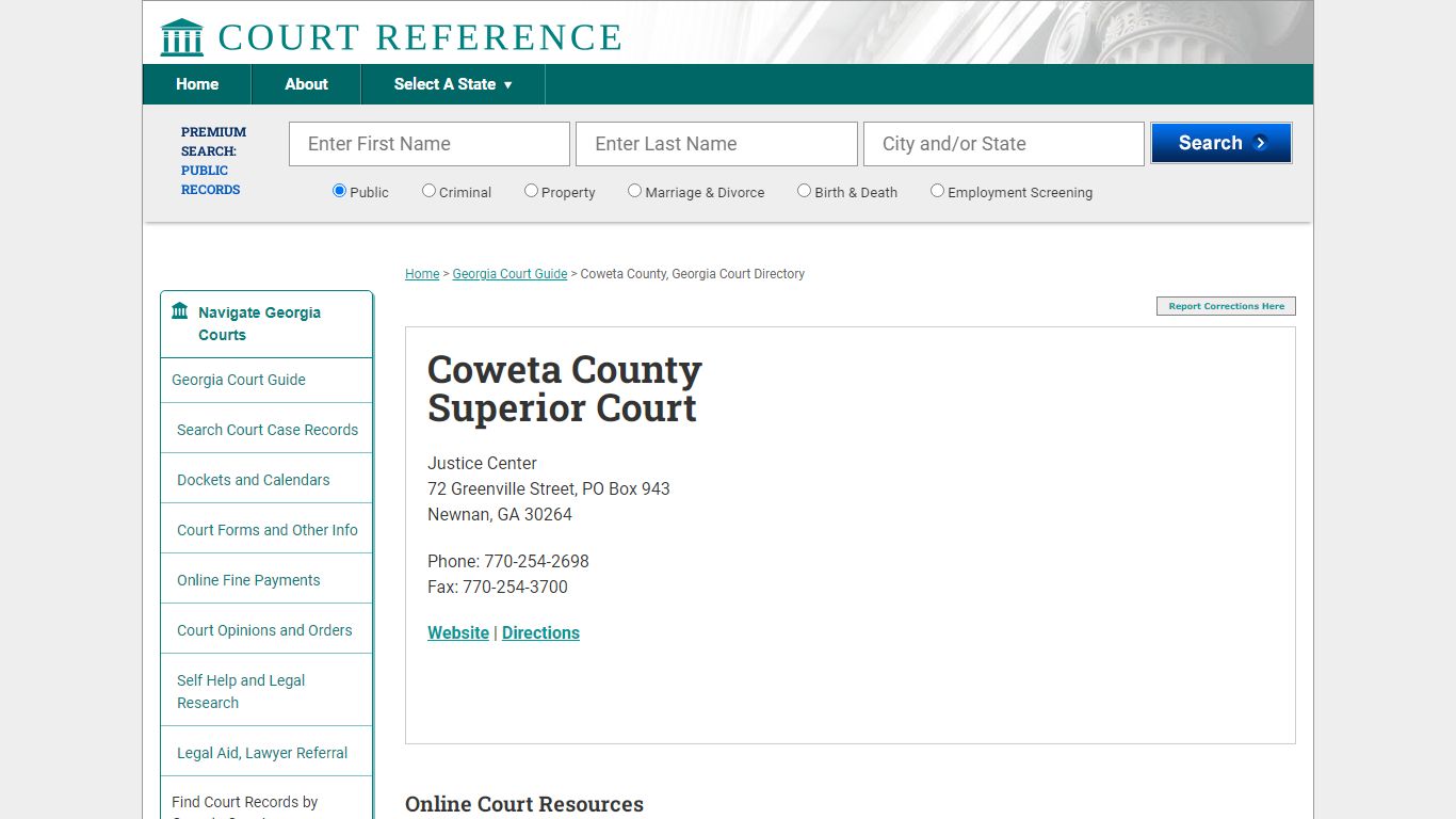 Coweta County Superior Court - CourtReference.com